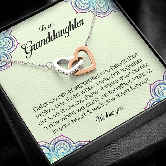 To Our Granddaughter, Interlocking Heart Necklace