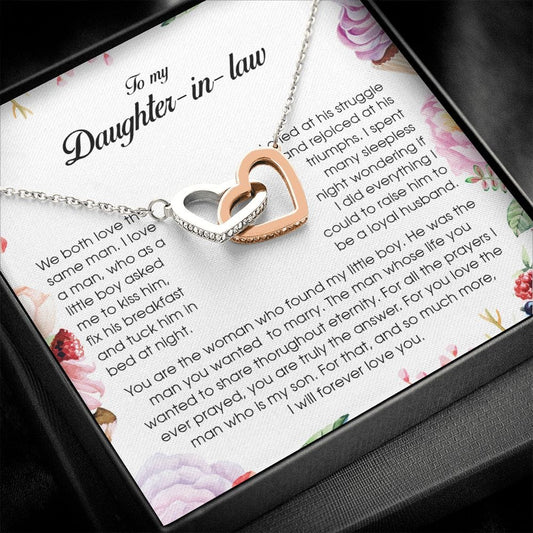 To My Daughter In Law, Interlocking Heart Necklace
