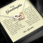 To My Granddaughter, Interlocking Heart Necklace, Gift from Grandma