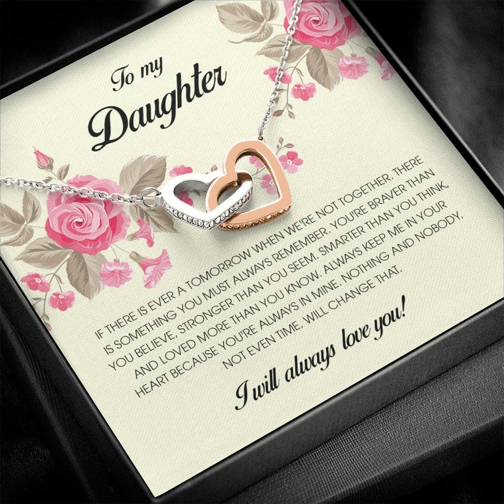 To My Daughter, Interlocking Heart Necklace