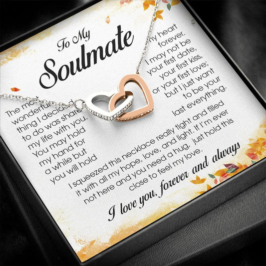 To My Soulmate, Interlocking Heart Necklace