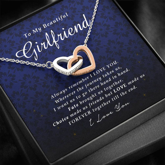 Interlocking Heart Necklace, To My Beautiful Girlfriend