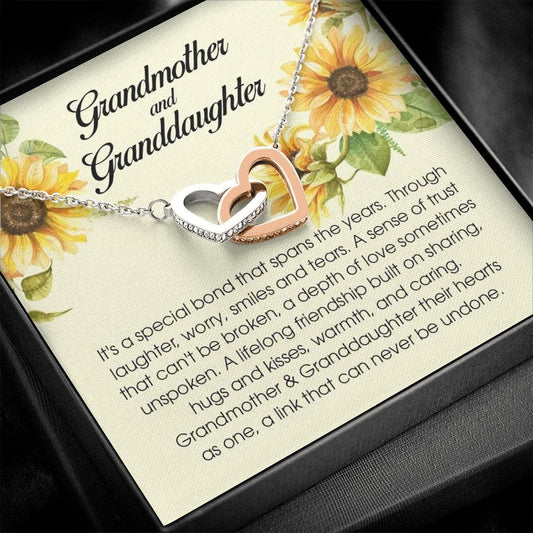 Grandmother and Granddaughter Gift, Interlocking Heart Necklace