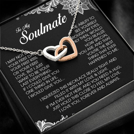 To My Soulmate, Interlocking Heart Necklace