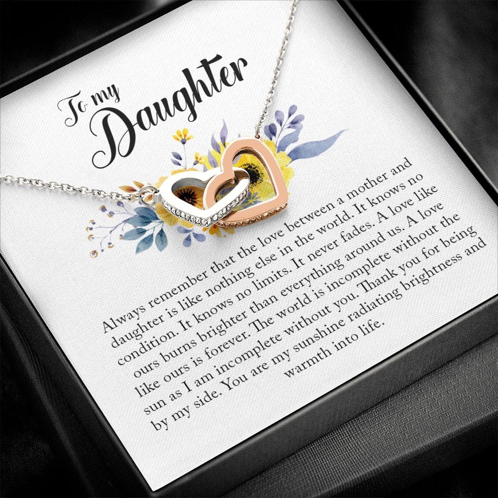 To My Daughter, Interlocking Heart Necklace