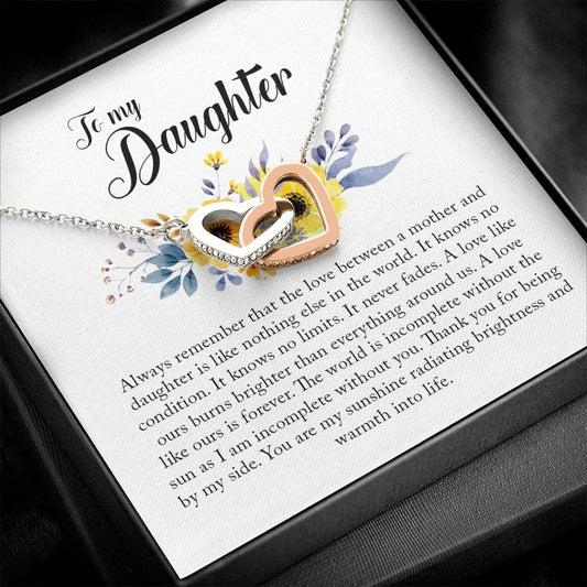 To My Daughter, Interlocking Heart Necklace