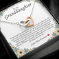 To My Granddaughter, Interlocking Heart Necklace