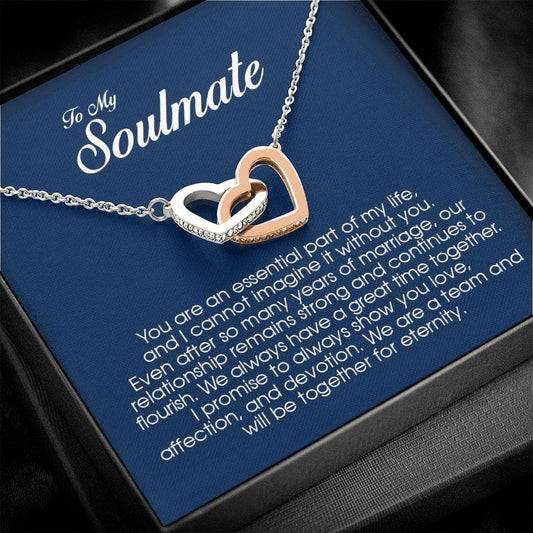 To My Soulmate, Interlocking Heart Necklace