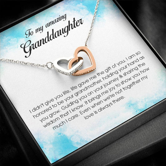 To My Amazing Daughter, Interlocking Heart Necklace