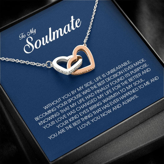To My Soulmate, Interlocking Heart Necklace