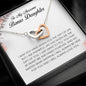 To My Awesome Bonus Daughter, Interlocking Heart Necklace