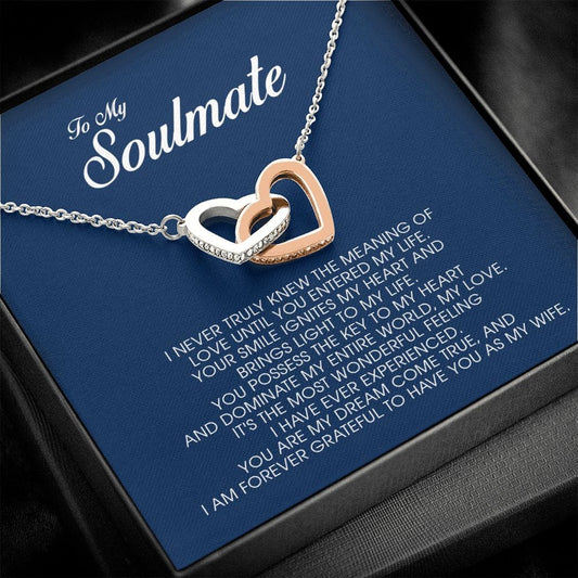 To My Soulmate, Interlocking Heart Necklace