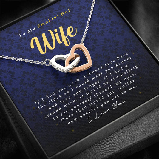 Interlocking Heart Necklace, To My Smokin' Hot Wife