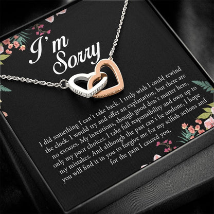 I'm Sorry, Interlocking Heart Necklace