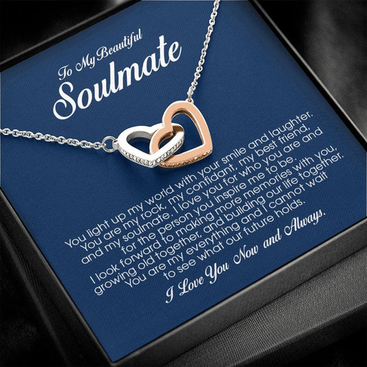 To My Soulmate, Interlocking Heart Necklace