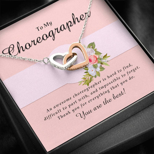 Interlocking Heart Necklace, Choreographer Jewelry Card