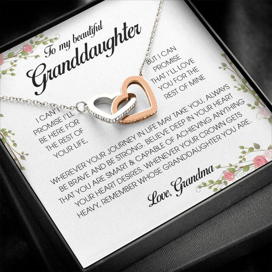To My Beautiful Granddaughter, Interlocking Heart Necklace