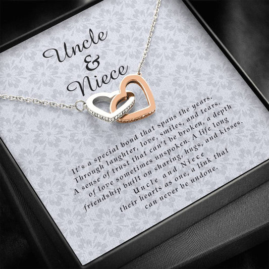 Interlocking Heart Necklace, Niece Gift