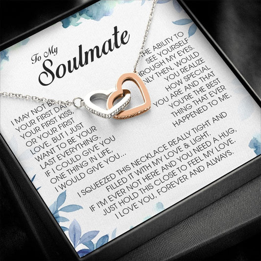 To My Soulmate, Interlocking Heart Necklace