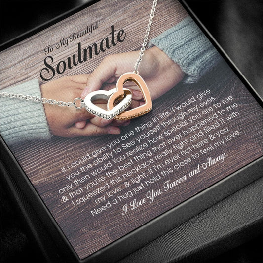 To My Beautiful Soulmate, Interlocking Heart Necklace