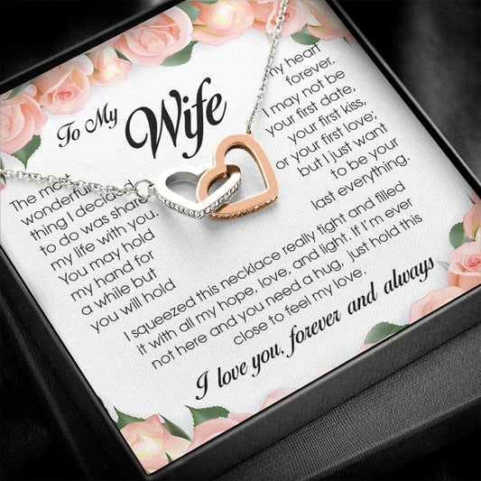 To My Wife, Interlocking Heart Necklace