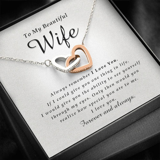 Interlocking Heart Necklace, To My Beautiful Wife