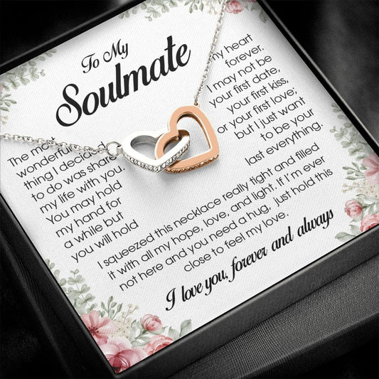 To My Soulmate, Interlocking Heart Necklace