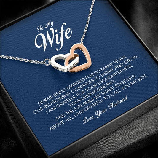 To My Wife, Interlocking Heart Necklace