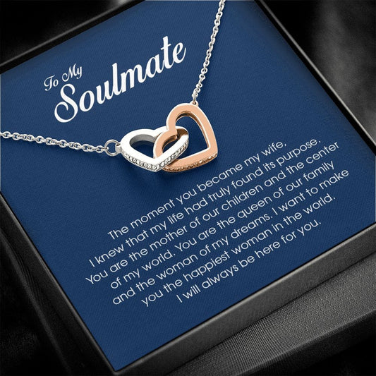 To My Soulmate, Interlocking Heart Necklace