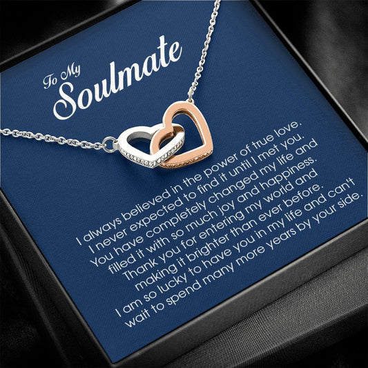 To My Soulmate, Interlocking Heart Necklace