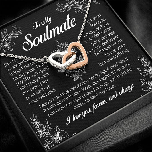 To My Soulmate, Interlocking Heart Necklace