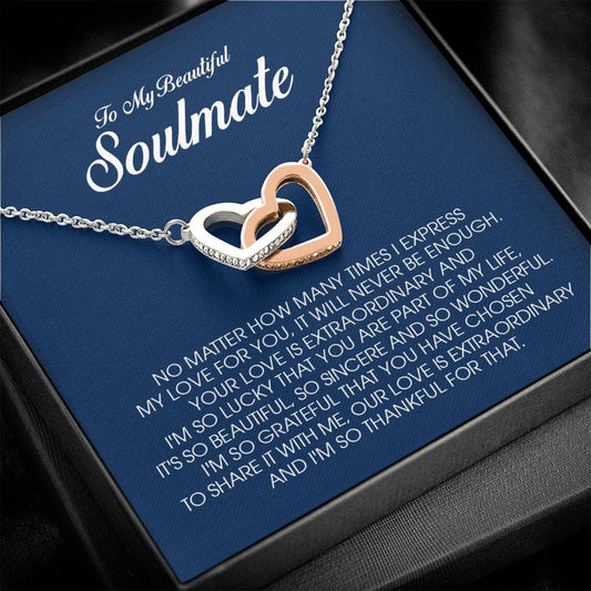 To My Soulmate, Interlocking Heart Necklace