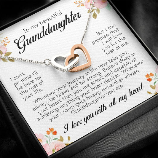 To My Beautiful Granddaughter, Interlocking Heart Necklace