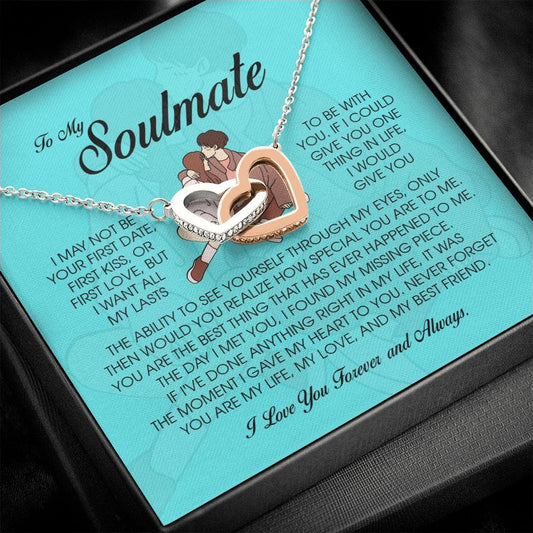 To My Soulmate, Interlocking Heart Necklace