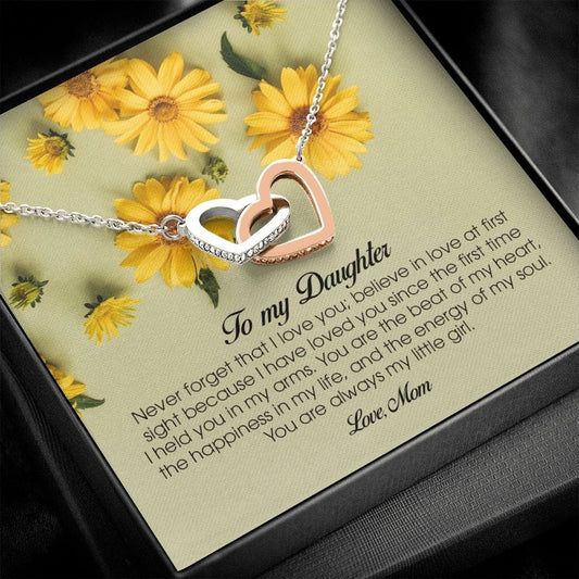 To My Daughter, Interlocking Heart Necklace