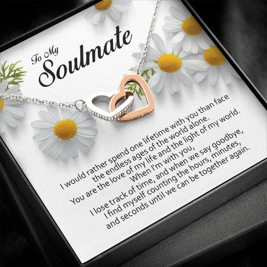 To My Soulmate, Interlocking Heart Necklace