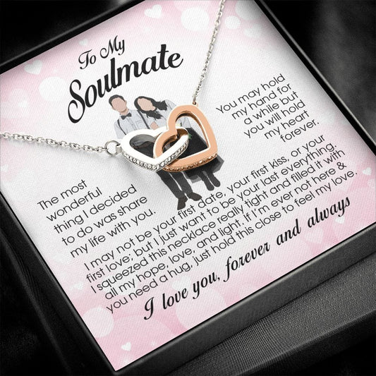 To My Soulmate, Interlocking Heart Necklace