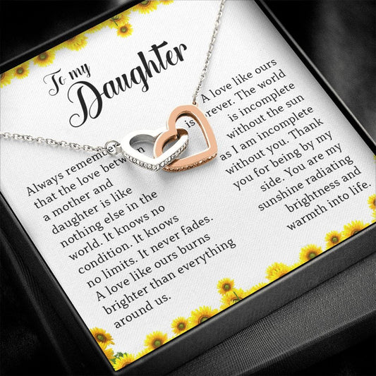To My Daughter, Interlocking Heart Necklace