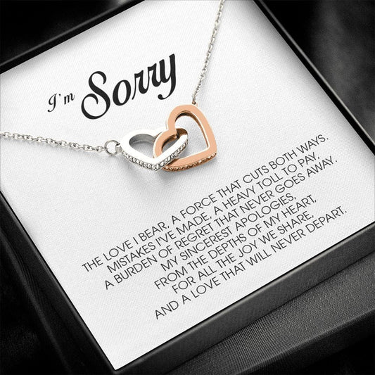 I'm Sorry Gift, Interlocking Heart Necklace