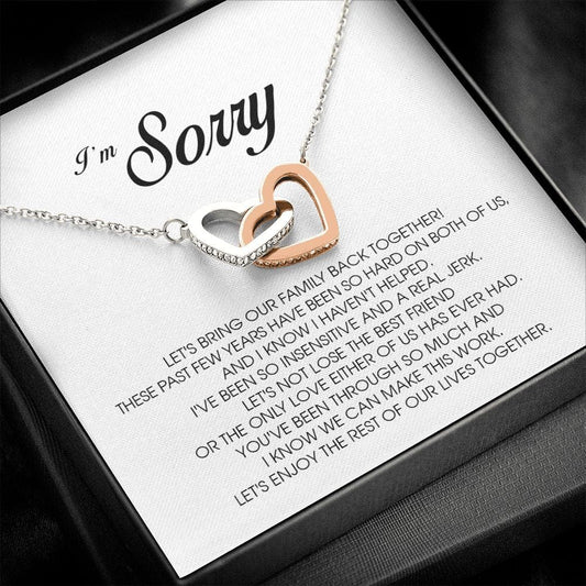 I'm Sorry Gift, Interlocking Heart Necklace