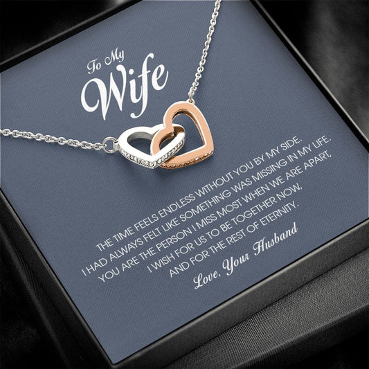To My Wife, Interlocking Heart Necklace