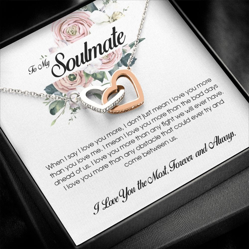 To My Soulmate, Interlocking Heart Necklace
