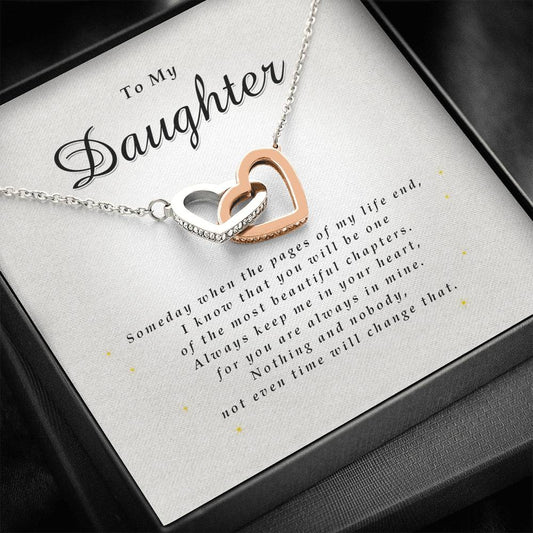 Interlocking Heart Necklace, Gift for Daughter from Mom / Dad