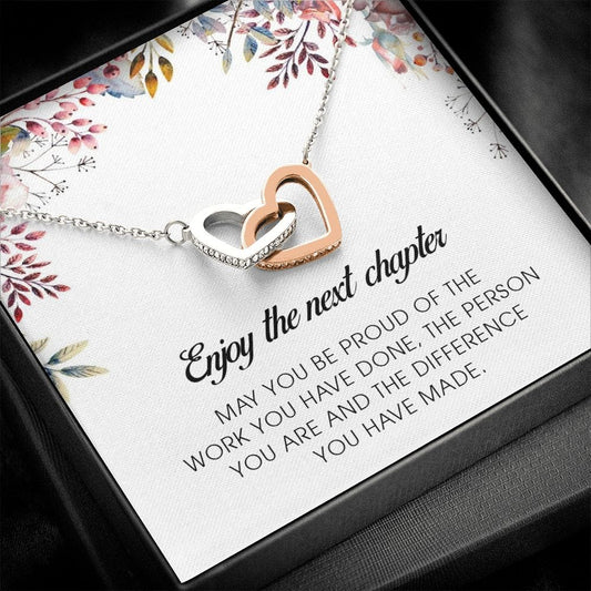 Enjoy The Next Chapter, Interlocking Heart Necklace
