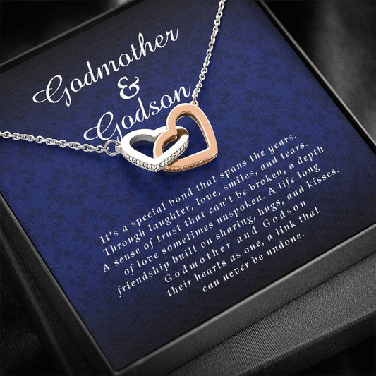 Godmother and Godson Interlocking Heart Necklace