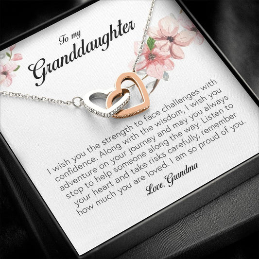 To My Beautiful Granddaughter, Interlocking Heart Necklace