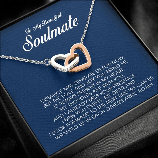 To My Soulmate, Interlocking Heart Necklace