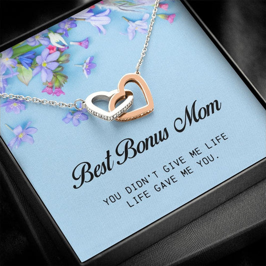 Best Bonus Mom Gift, Interlocking Heart Necklace