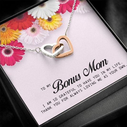 Bonus Mom Gift, Interlocking Heart Necklace