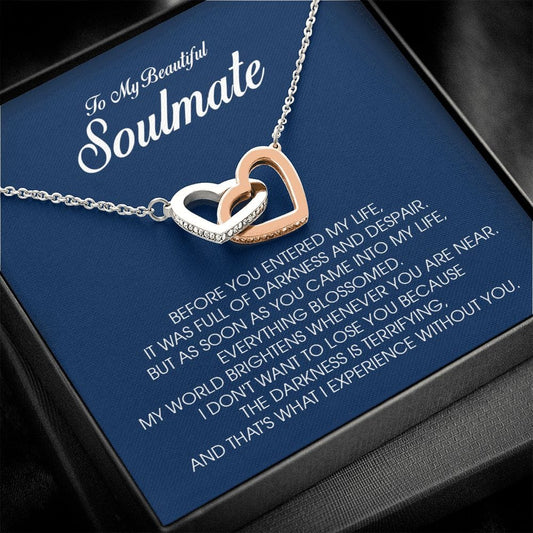 To My Soulmate, Interlocking Heart Necklace